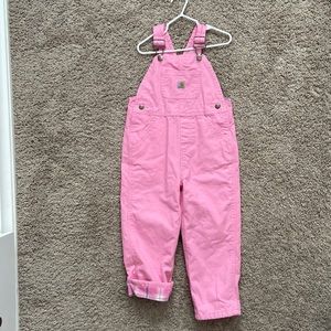 Toddler pink lined Carhartt overalls